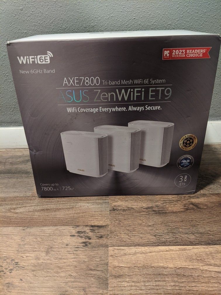 New ASUS ZenWiFi ET9 AXE7800 Tri-Band Mesh WiFi 6E System (ET9 3PK)