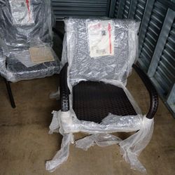 Multi Brown And Black Wicker Chair 