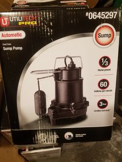 Sump pumps $125 per pump
