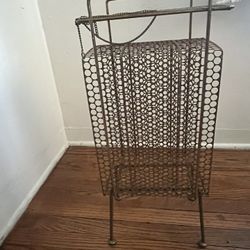 MCM Richard Galef Atomic Style Perforated Metal Mesh Telephone Stand Vintage
