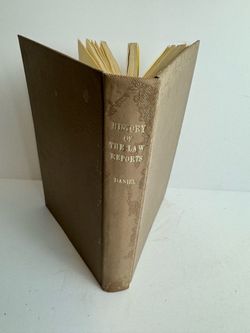 1884 The History and Origin of the Law Reports W.T.S. Daniel Antique Law Book