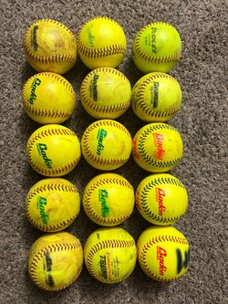 Lot of 15 used softballs