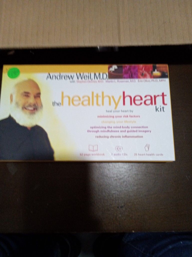 Andrew Weil MD. Complete Healthy Hard Kit 52 Page Workbook (2)Audio CDs (25) Heart Health Cards