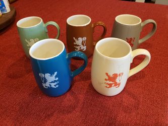 Set Of (5) Vintage Porcelain Coors Beer Mugs For Sale