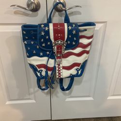 American Flag New Backpack Purse 