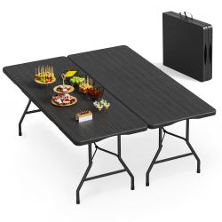 VSOAEIL 6 Foot Folding Table 2 Pack