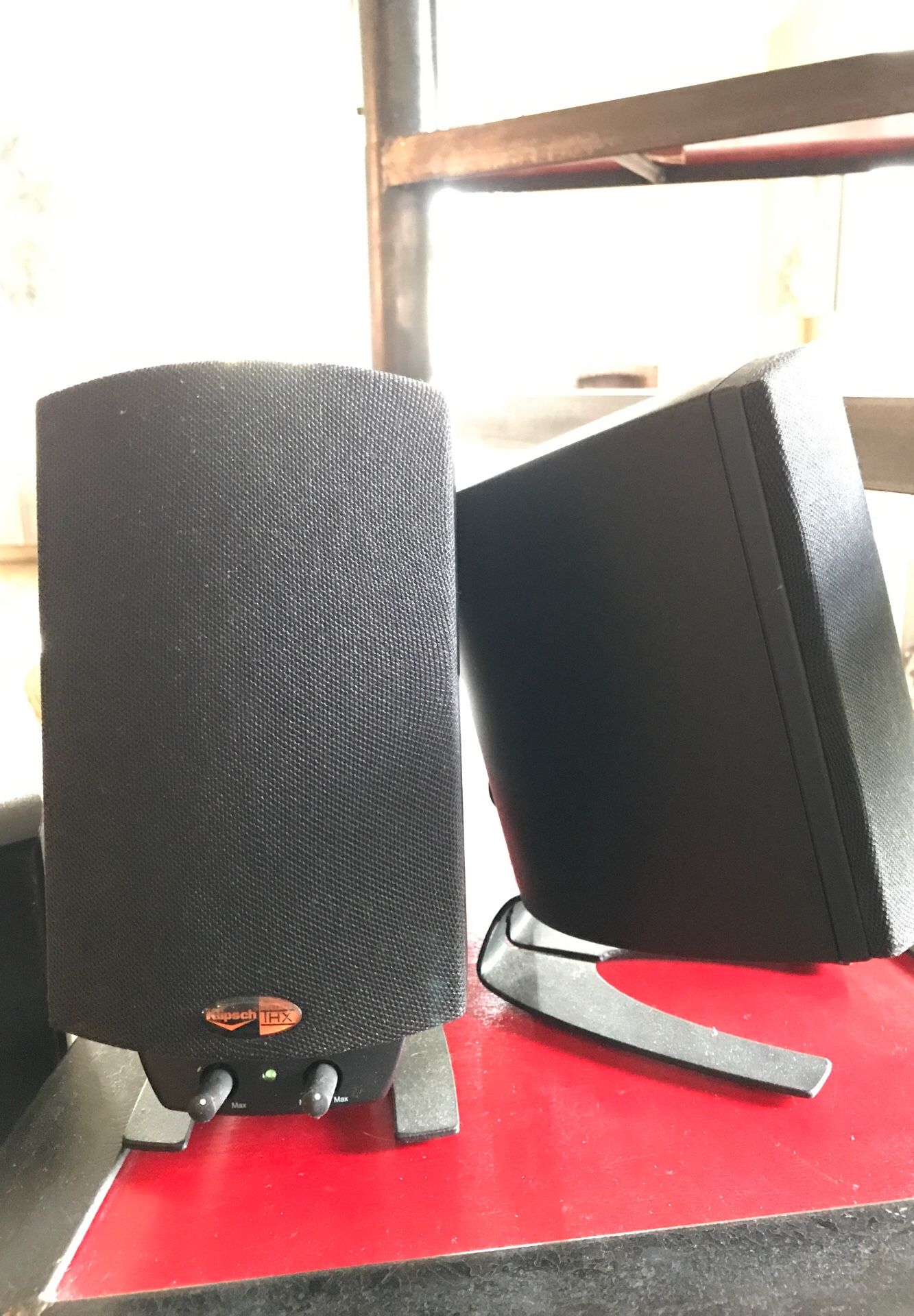 Klipsch Pro Media V2.1 computer speakers.