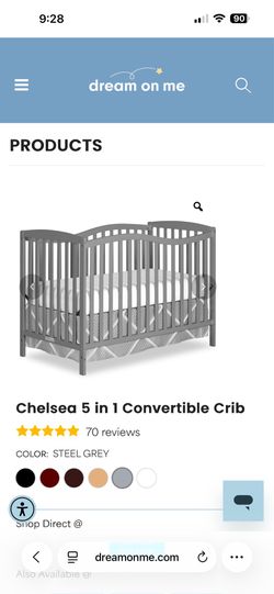 NIB, Dream on Me Chelsea 5-1 baby crib $$$