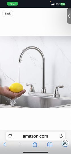 Brushed Nickel Kitchen Sink Faucet, 2 Handle 3 Hole Kitchen Faucet Without Sprayer, High Arc Swivel Spout K10 $30