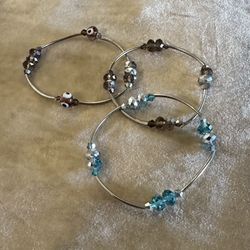 Lot Of Three Beaded Stretch Bracelets
