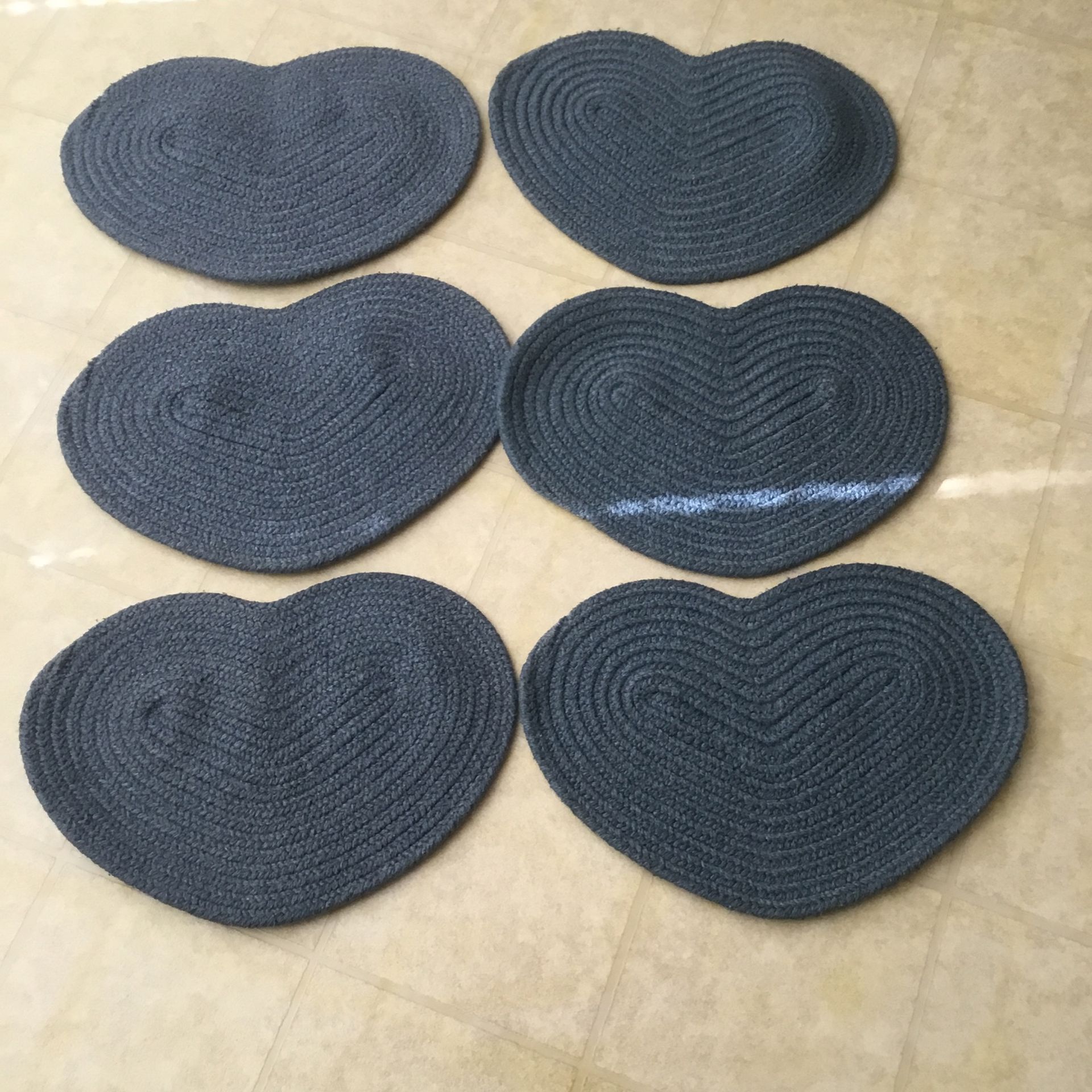 Heart Shape Woven Mats(6)