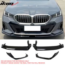 Fits 2024-2026 BMW G60 5-Series Sedan & i5 MP Style Front Bumper Lip Gloss Black 4PCS