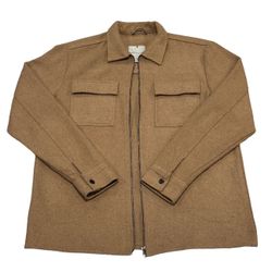 Larsson & Co Front Zip Tan / Brown Coat Jacket Size Medium
