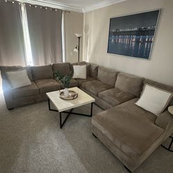 Large L Shaped Couch With Pillows Included