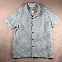 Marine Layer Textured Summer Resort Shirt Men’s M Sterling Blue Button NWT#2677