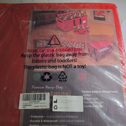 Lambada Christmas Ornament Storage Box, Durable Christmas Storage Container with Adjustable Dividers