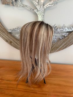 Luxury Iced Mocha 100% Hand Tied, Human Hair Topper With Bio Look Scalp *New*