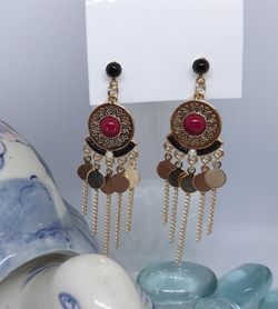 Delicate Alloy Medium Size Jewelry For Women   Red And Gold 