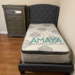 Twin Bed Frame With Mattress 