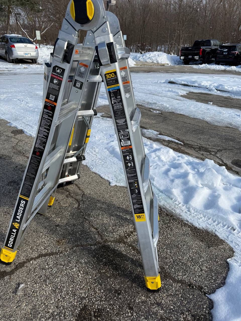 Gorilla Ladders 18 ft Multi-Position Ladder + Work Platform – Great Condition