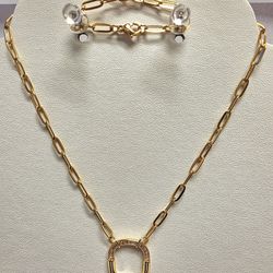 Lock Stationed Paperclip Necklace