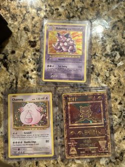 Vintage Pokémon Holo Card Lot – Gyarados x2, Nidoking, Chansey, Ancient Mew + Gyarados GX