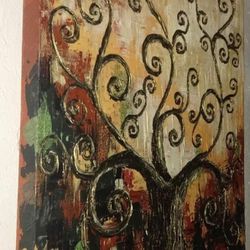Painting of  Autumn Swirly Tree Of Life By New Orleans Artist Annie Walker 
