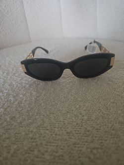 Black Sunglasses with Gold Temple Detail