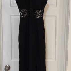 Vintage early 90s Dave & Johnny Beautiful Black Lined Prom Dress or Special Occasion Dress.