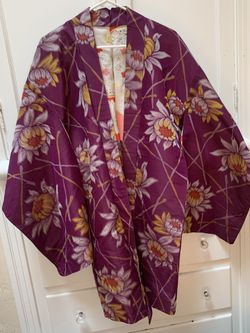 Vintage Floral Purple Kimono