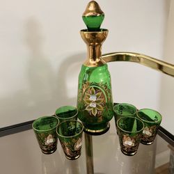 Vintage Green Glassware Set