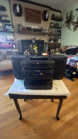 Sharp Mini Stereo System - 3-CD Changer, Dual Cassette, Speakers + Remote & Manual