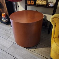 Round Wooden End Table.