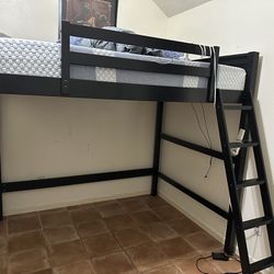 Loft Full Size Bed With Gaming Section Under