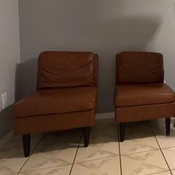 Brown Leather Sofa Chair 