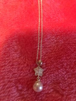 STERLING SILVER NECKLACE WITH PEARL - NEW