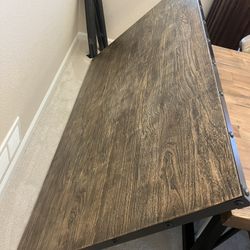 Wood Top Metal Legs Dining Table