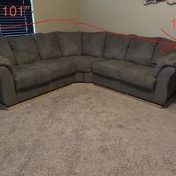 Ashley Darcy Sectional Sofa – Stone Fabric