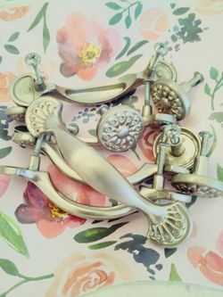 Vintage silver hardware handles drawer pulls