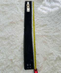 Black Wide Weight lifting Belt with Silver Buckle