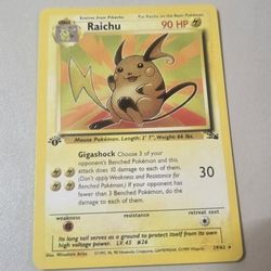 Raichu Pokemon Card 90 HP 29/62 1st Edition Rare