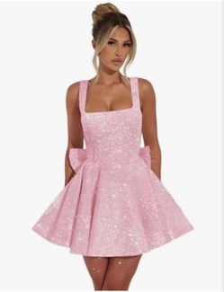 Pink Dress Quinceañera Sweet 16 Party Cocktail Dress