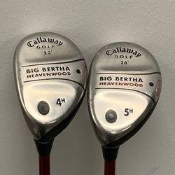 Callaway Big Bertha Heavenwood 4H 23° 5H 26° Hybrid Set R Flex RCH 75w, LH 41''