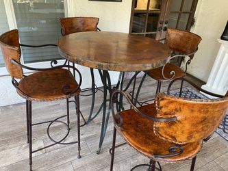 Arhaus Copper Top Table Set