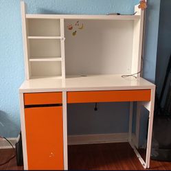 White Ikea Desk With Backboard