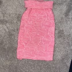 Large Pink Sweater Dress For Doggy 