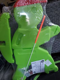 Go slow street sing precaution green kid