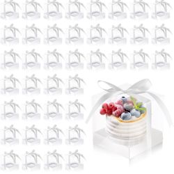 20 Clear Cupcake Boxes Individual 3.5 Inch Plastic Cupcake Containers Single