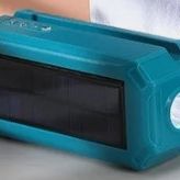 Solar/USB Rechargeable Bluetooth Speaker, FM Radio MP3 Player, Battery Bank, And High Output Flashlight 