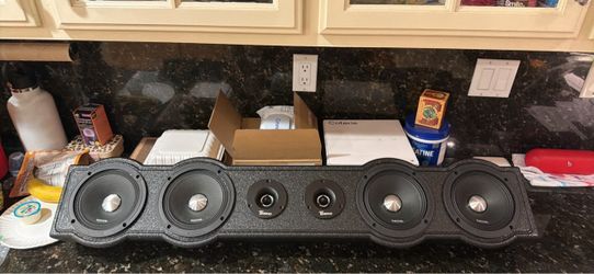 Racka nueva 4 6.5 Recoil n tweeters 3.8 box wood